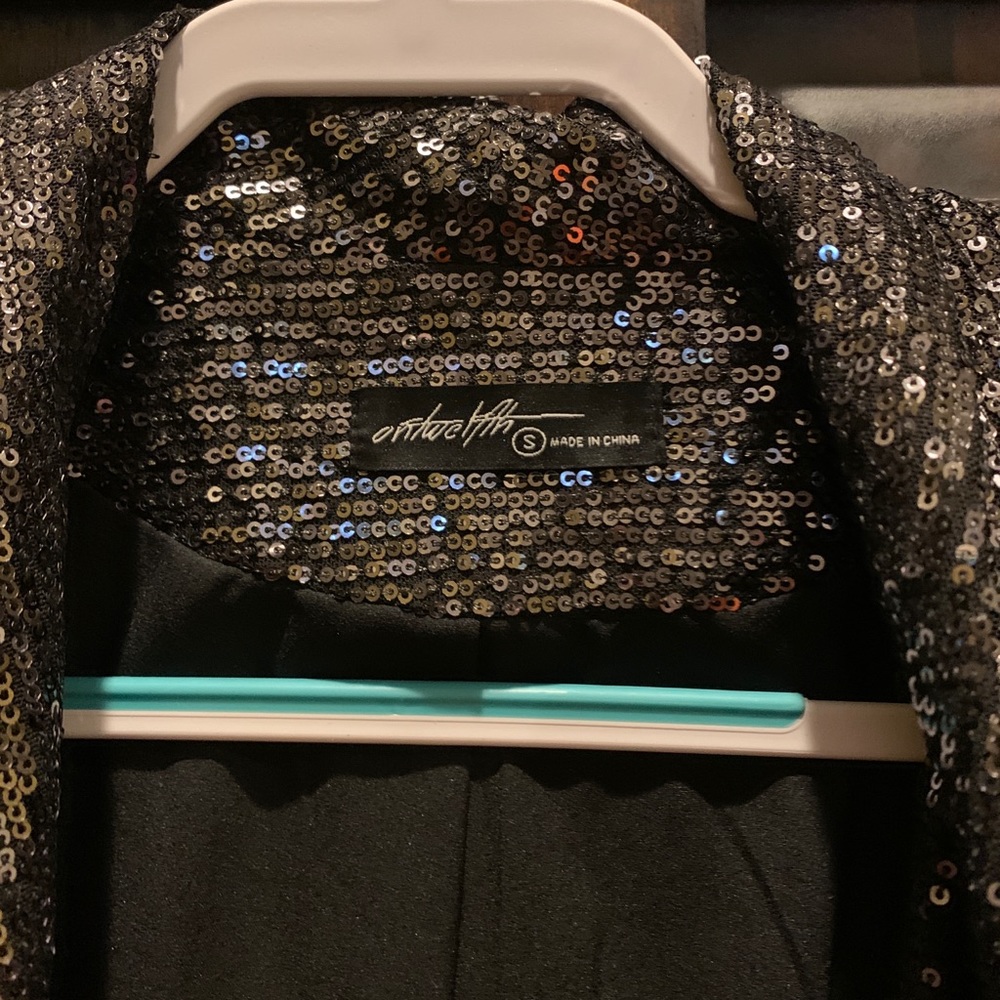 On Twelfth Sequined Black Blazer Sz Small NWOT - Picture 2 of 2